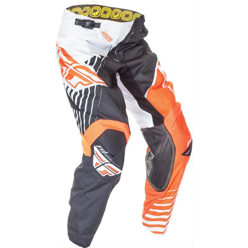 Fly Racing Kinetic Vector Race Pants-Flo Orange/White/Black Youth 22