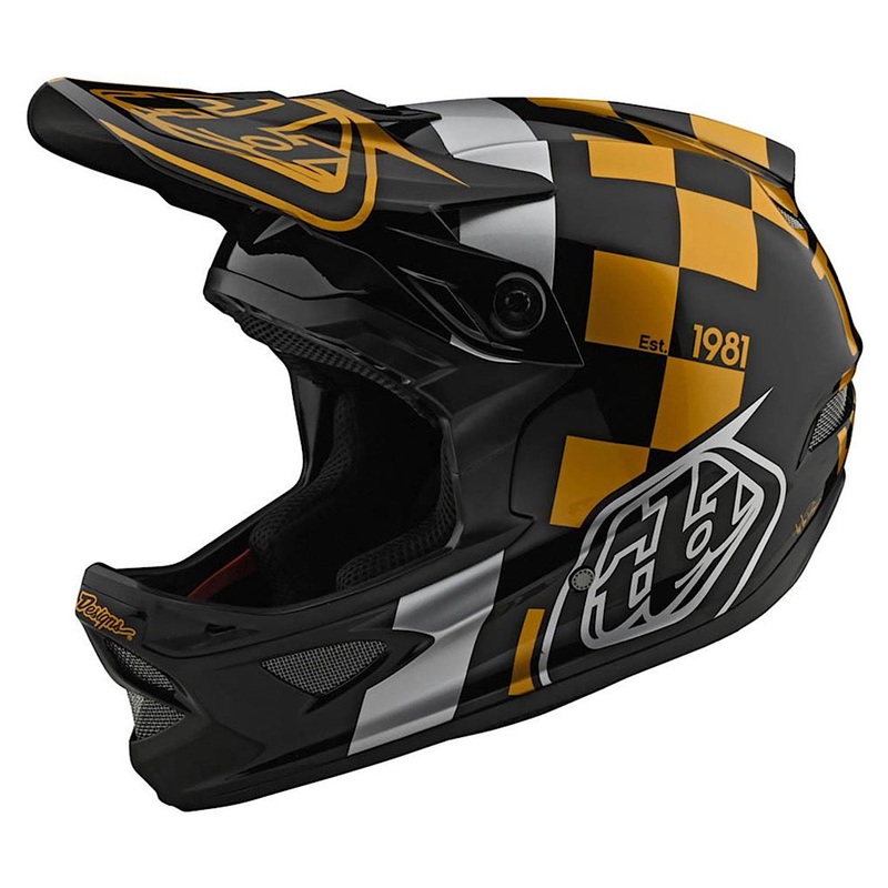 TROY LEE DESIGNS D3 FIBERLITE RACESHOP SM GOLD/BLACK
