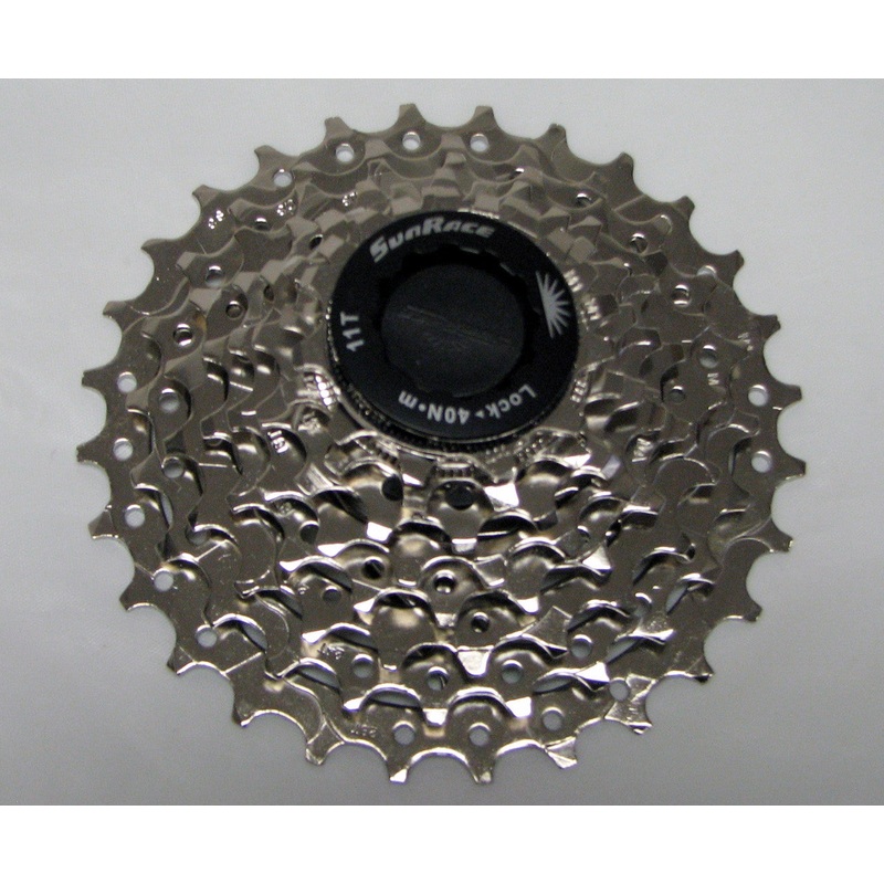 Sunrace 8 Speed Cassette Sprocket Chrome 11-28t -Live4Bikes 8spd 11-28t