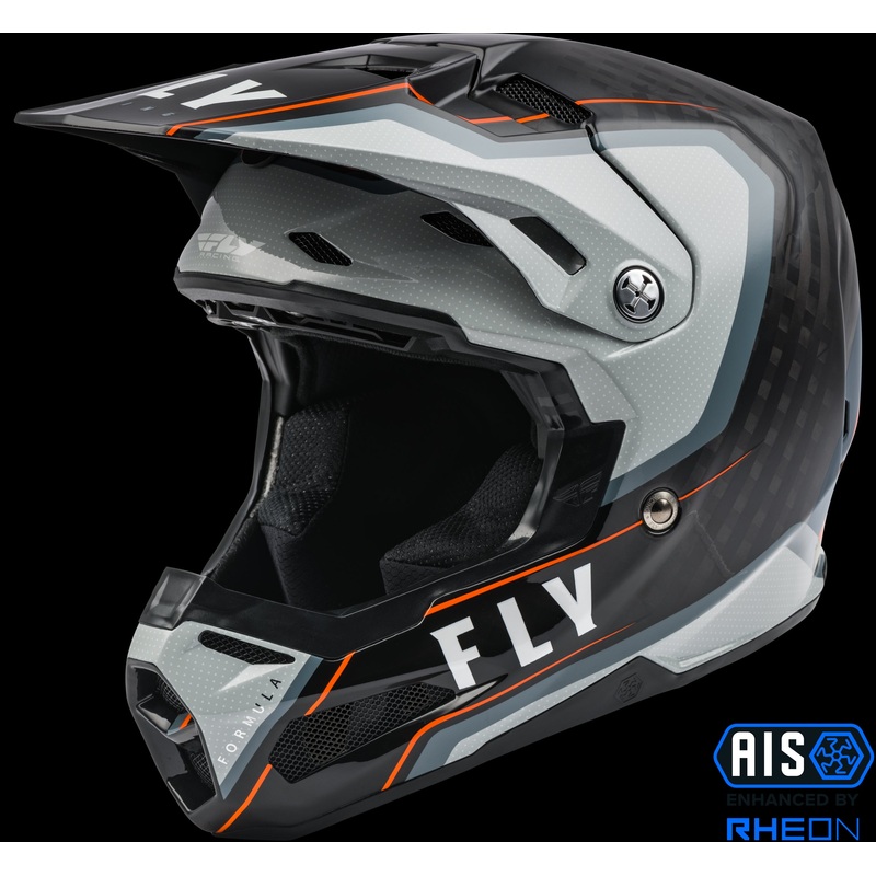 FLY RACING Formula Carbon Axon Helmet Black/Grey/Orange Sm