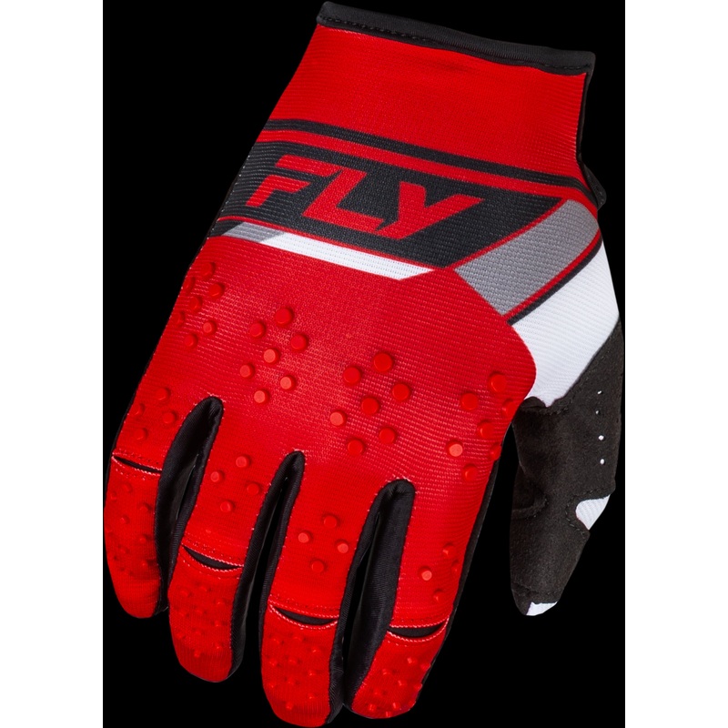 FLY RACING Kinetic Prix Gloves Red/Grey/White 2x