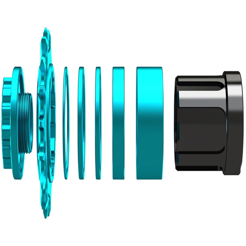 Wheels Manufacturing SOLO-SPLINE Micro Spline Single Speed Conversion Kit – 18t, For Shimano Micro Spline Hub Bodies, Teal