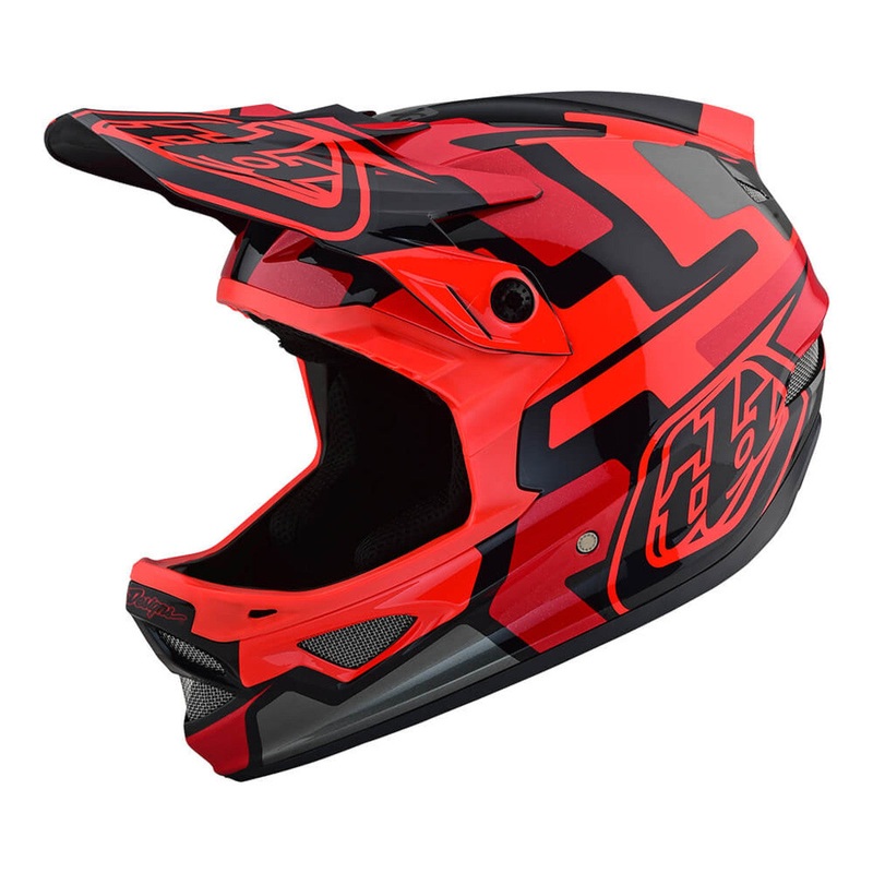 Troy Lee Designs D3 FIberlite Speedcode Helmet-Red Small