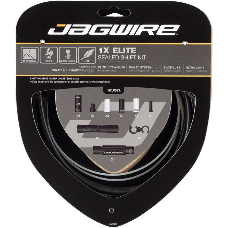 1x Elite Sealed Shift Cable Kit Black with gold print logo