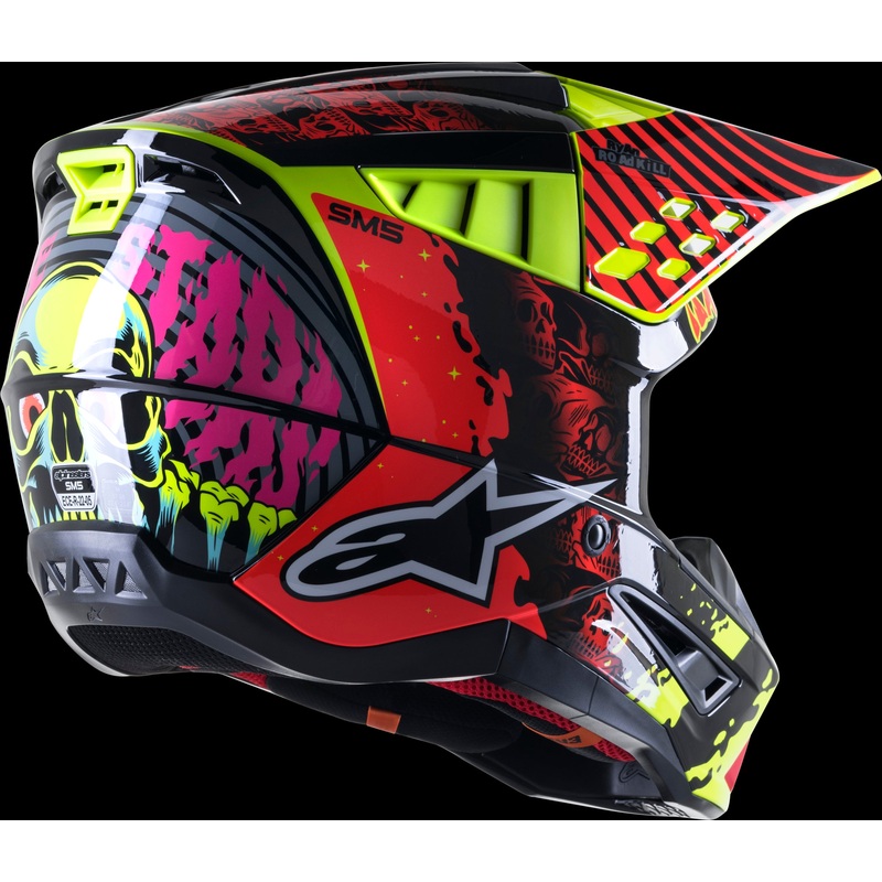 ALPINESTARS S-M5 Helmet Black/Red/Fluorescent Yellow Large