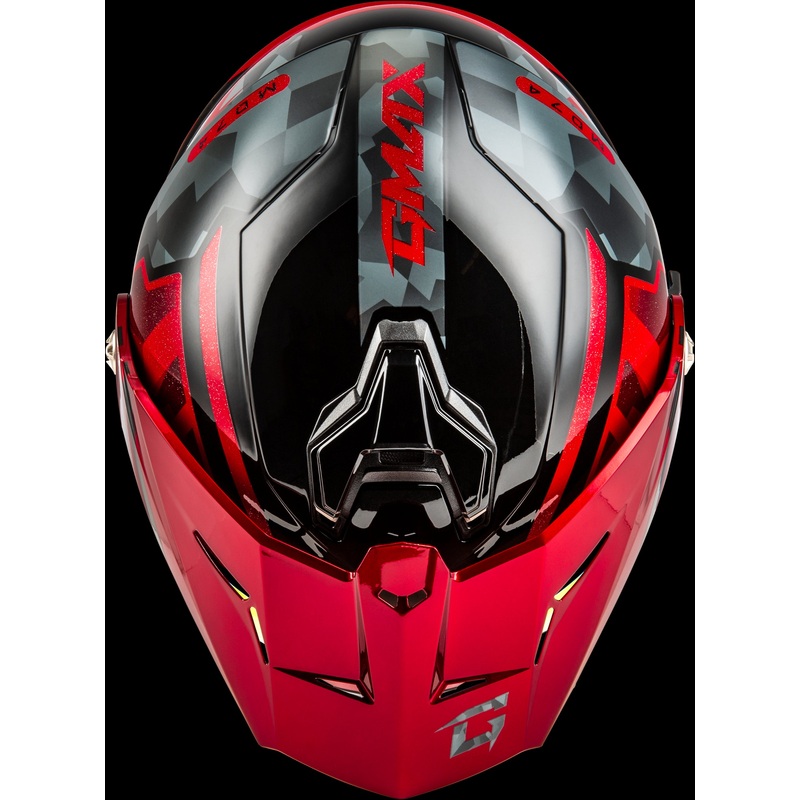 GMAX Md-74 Striker Modular Helmet W Red Shield Blk/Gry/Rd Mtlc Xs