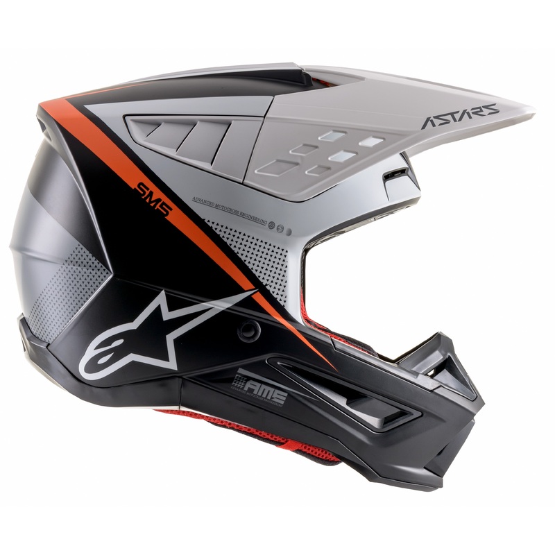 ALPINESTARS S-M5 Helmet Black/White/Fluorescent Orange X-Small