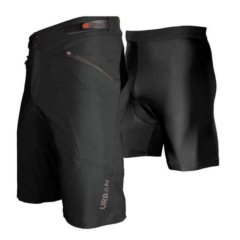 The Shredder – Mens MTB Off Road Cycling Shorts Bundle with Padded Undershorts Small – 28″ waist Black