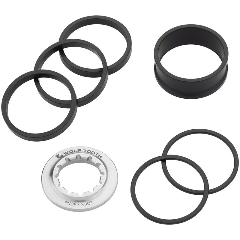 Wolf Tooth Single Speed Spacer Kit with Lockring – Compatible with any 10 or 11-Speed HG Freehub Body