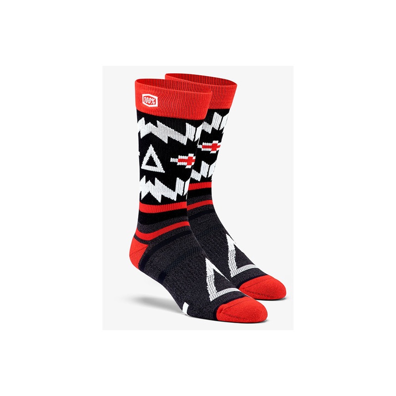 100% Athletic Socks-Jeronimo-Black/Red Small/Medium