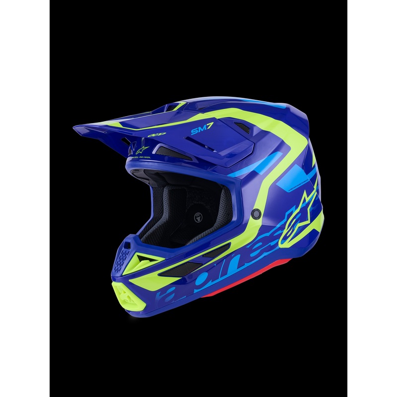 ALPINESTARS 2026 Sm7 Deed Helmet Blue/Yellow Fluo X-Large