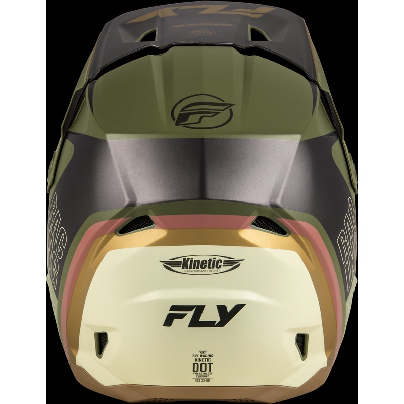 FLY RACING Kinetic Rally Helmet Matt Moss Gry/Khaki/Off-Wht Xl