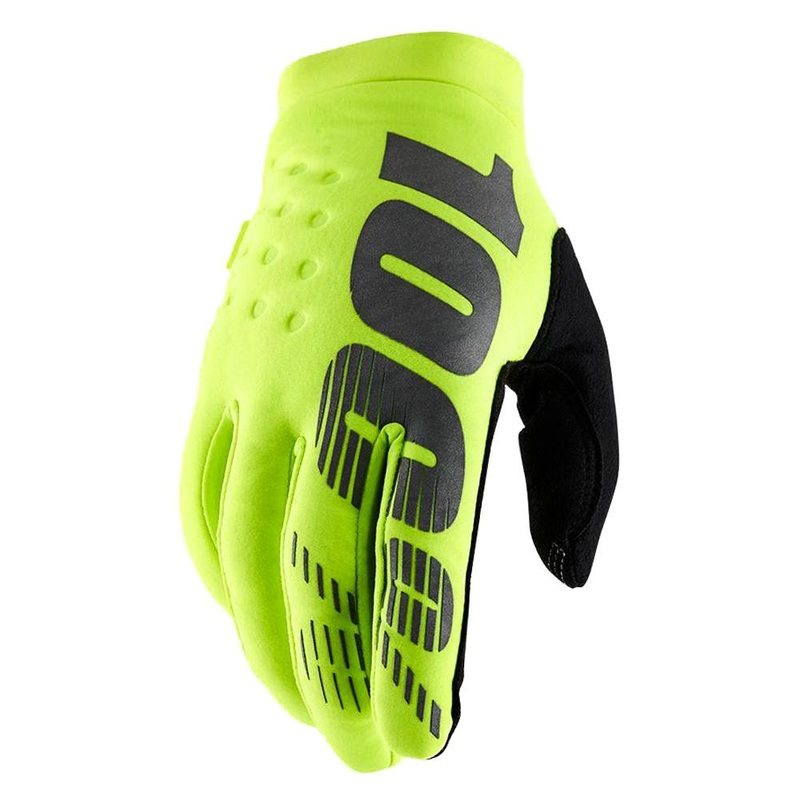 100% Brisker Race Gloves – Fluo Yellow X Large