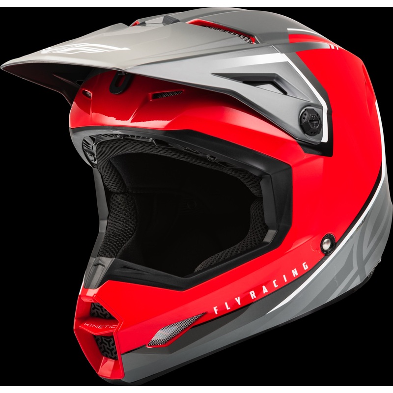 FLY RACING Kinetic Vision Helmet Red/Grey Lg