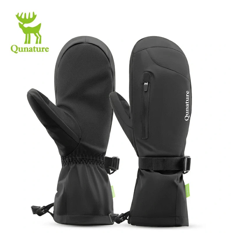Qunature Full-Palm Ski Gloves Windproof Touchscreen Enhanced Grip Black XS