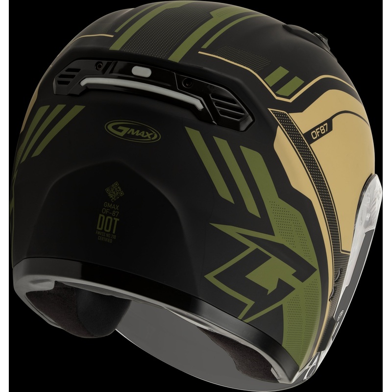 GMAX Of-87 Duke Helmet W/Led Light Matte Blk/Green Sm