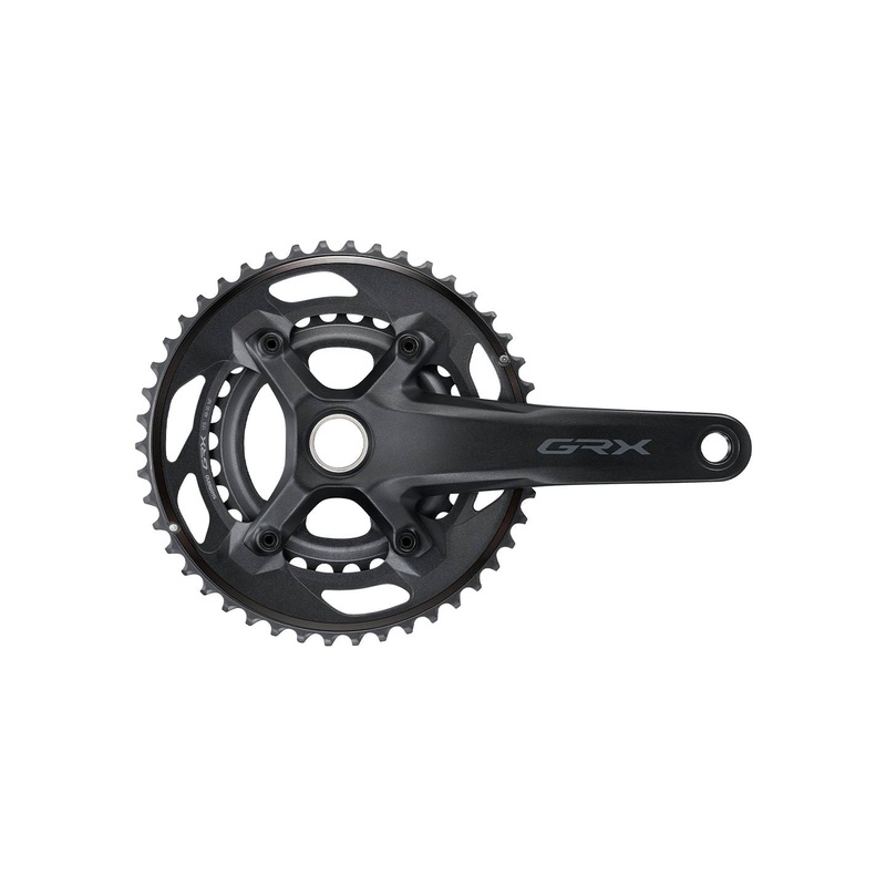 Shimano GRX FC-RX610-2 Crankset – 170mm 12-Speed 46/30t 110/80 BCD Hollowtech II Spindle Interface BLK