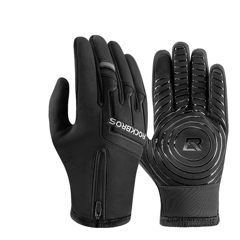 Winter Fleece Long Finger Gloves black S