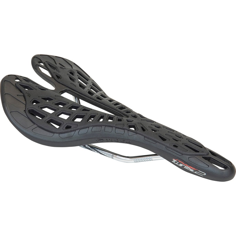 Tioga Spyder TwinTail 2 Saddle Titanium Rail – Black