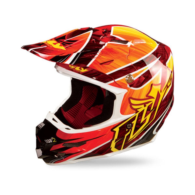 Fly Racing 2013/2014 F2 Carbon Acetylene Helmet-Red/Yellow X-Small