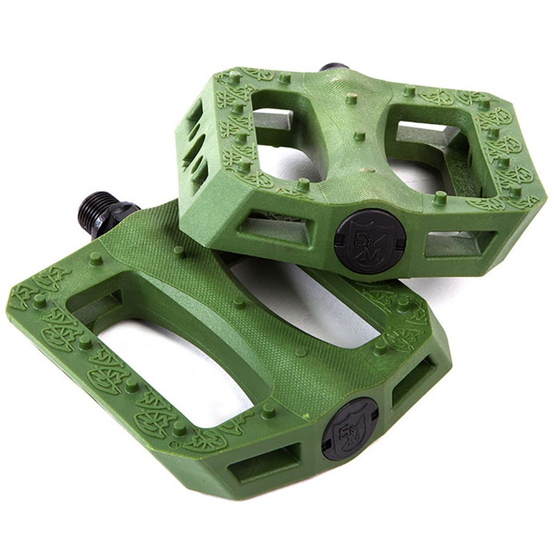S&M Mike Hoder BTM Nylon BMX Platform Pedals – 9/16 – Dark Green