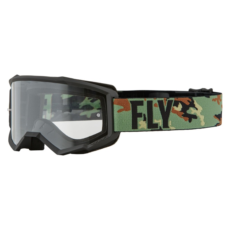 Fly Racing 2022 Focus Goggles-Green Camo/Black w/Clear Lens Adult