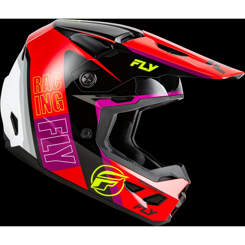 FLY RACING Kinetic Rally Helmet Red/Black/White Lg