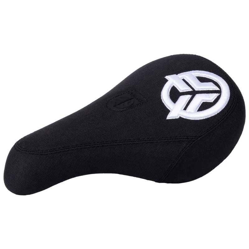 Mid Logo Seat – Black With Raised White Stitching