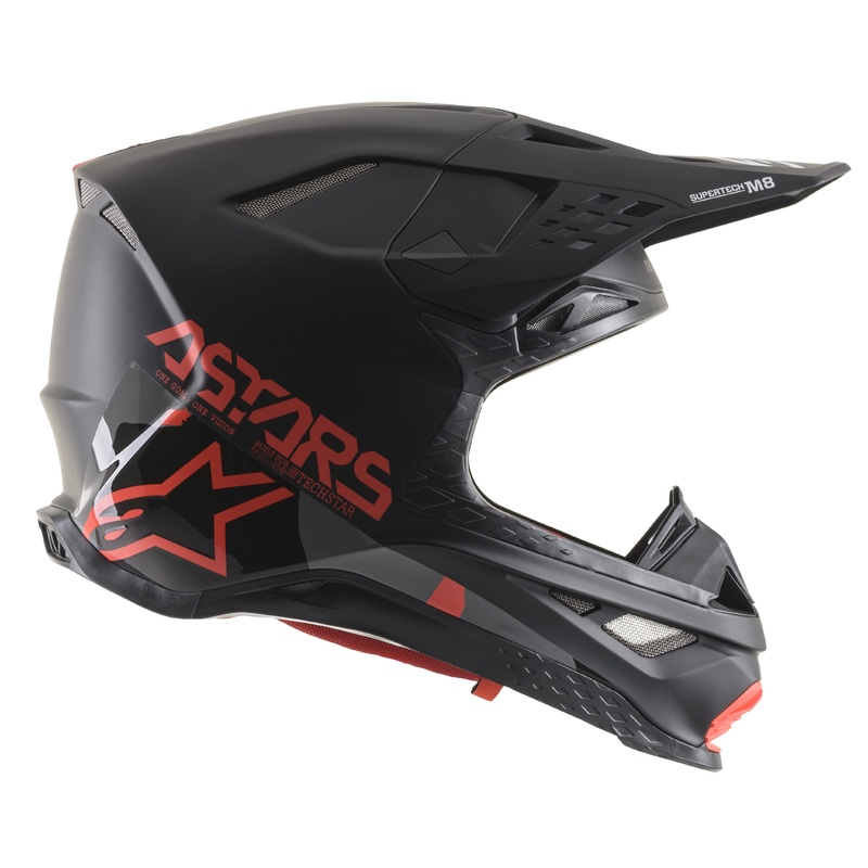 ALPINESTARS Supertech M-8 Echo Helmet Black/Grey/Fluorescent Red X-Small