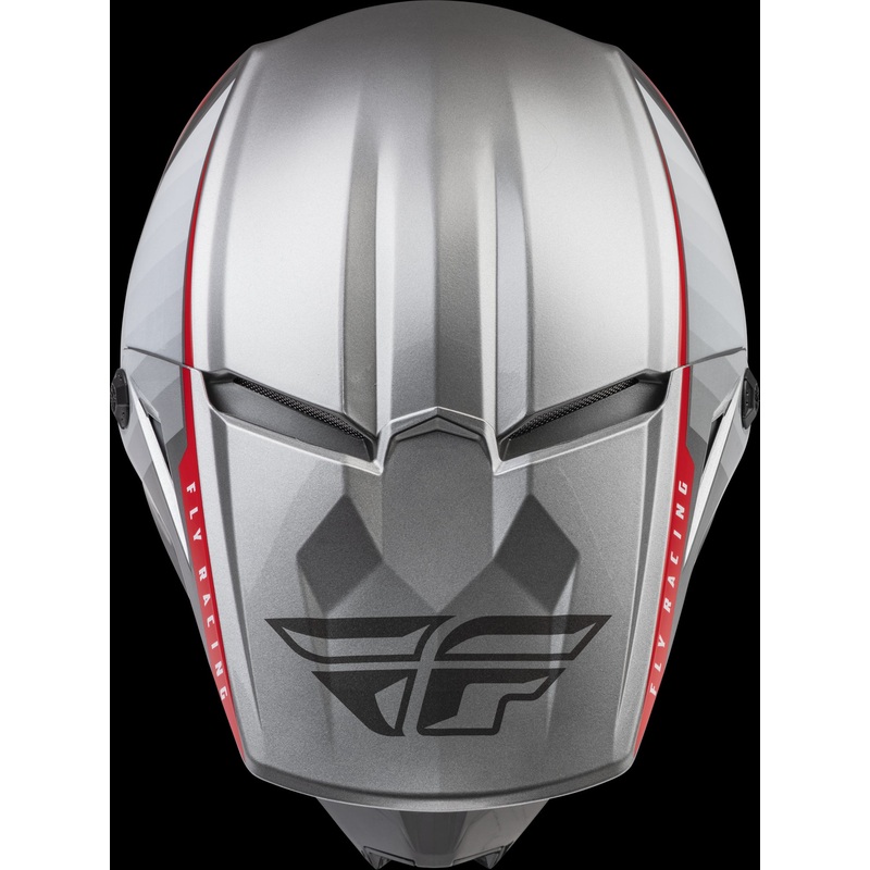 FLY RACING Kinetic Drift Helmet Charcoal/Light Grey/Red Xs