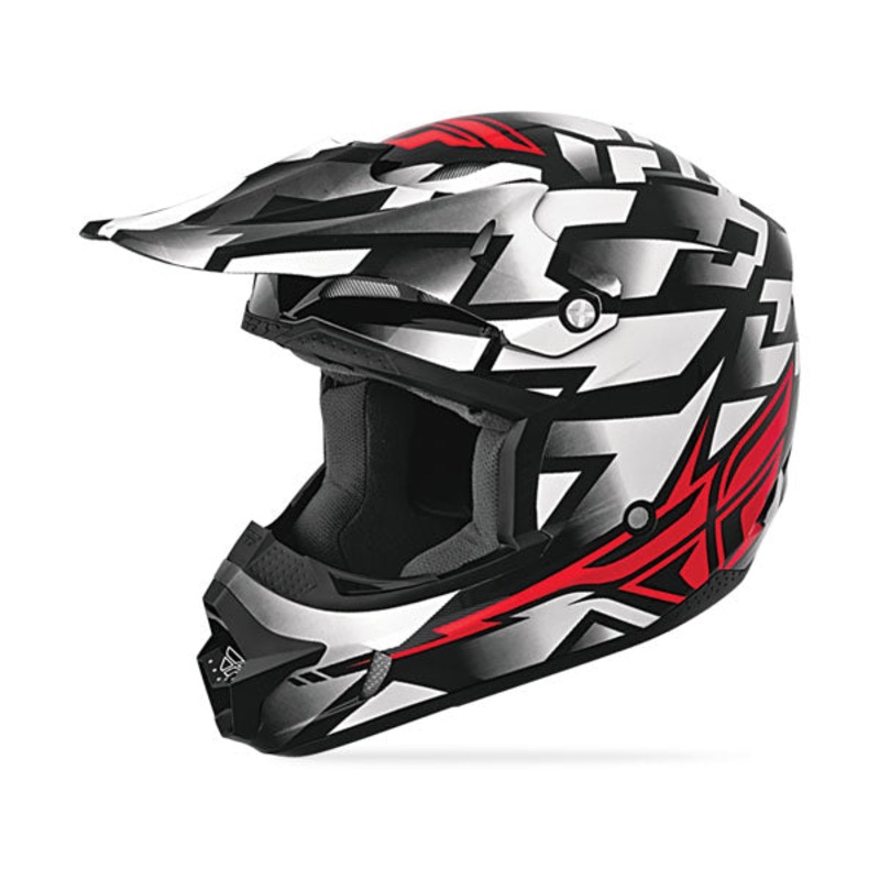 Fly Racing 2014 Kinetic Block Helmet-White/Red Youth Small