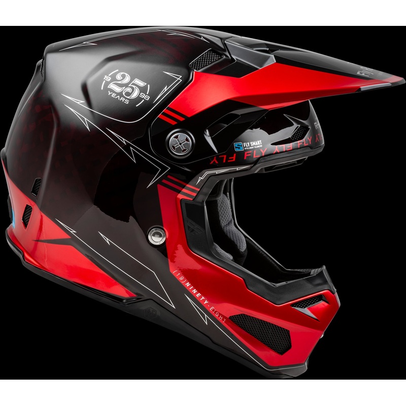 FLY RACING Formula S Carbon Legacy Helmet Red Carbon/Black Lg