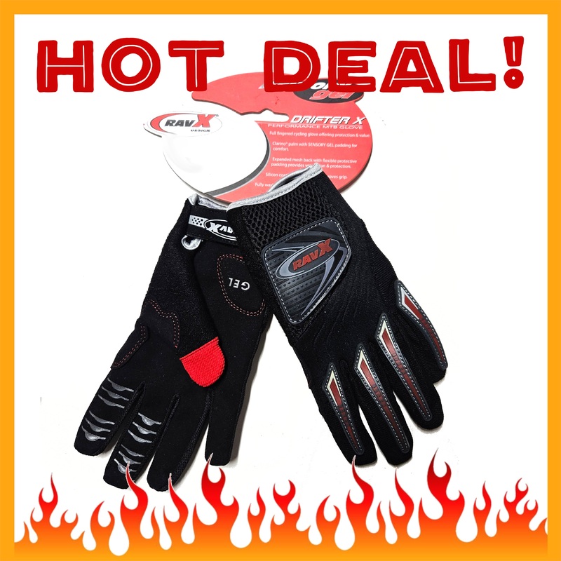 RAVX Drifter MTB/BMX Gloves – Size 12 / Adult XX-Large – Black