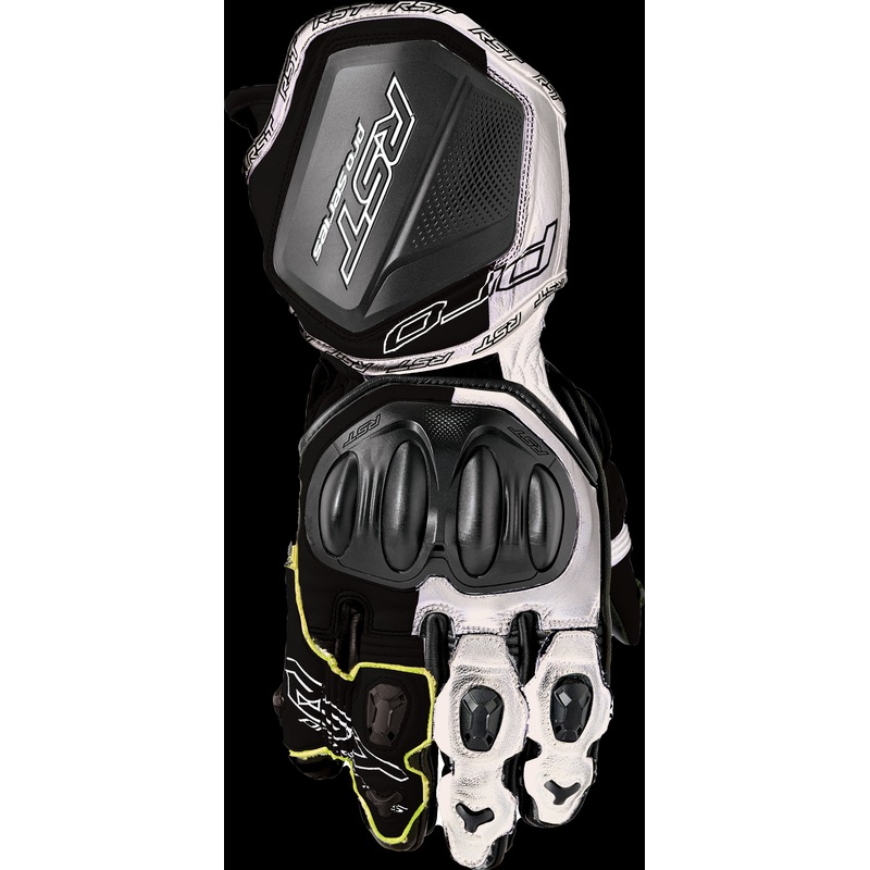 RST Pro Series Gp D3o Gloves Black/White Leather Md Black/White Medium