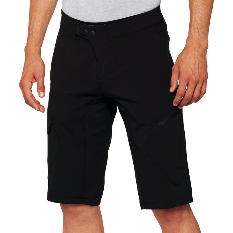 100% Ridecamp Shorts with Liner – Black Size 28 28