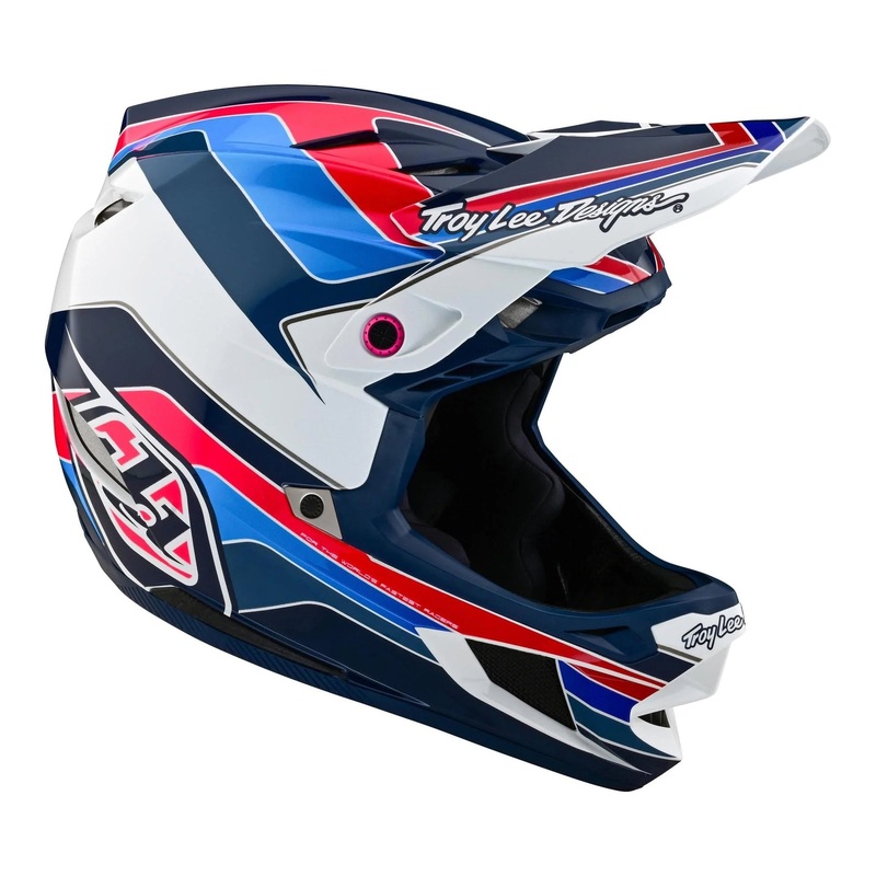Troy Lee Designs D4 Polyacrylite MIPS BMX Race Helmet-Block Blue/White Adult X-Small