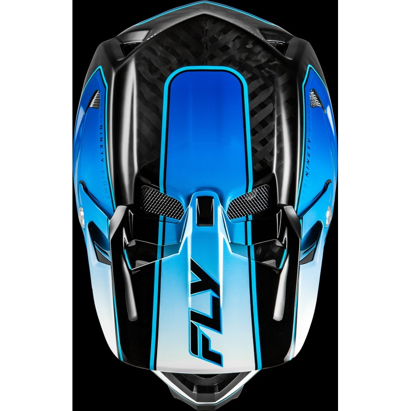 FLY RACING Werx-R Flow Carbon Helmet Black Carbon/Blue/White Sm