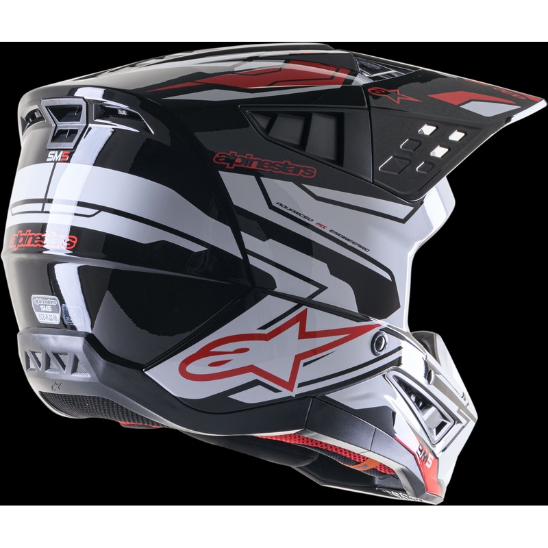 ALPINESTARS S-M5 Helmet Black/White/Bright Red Small