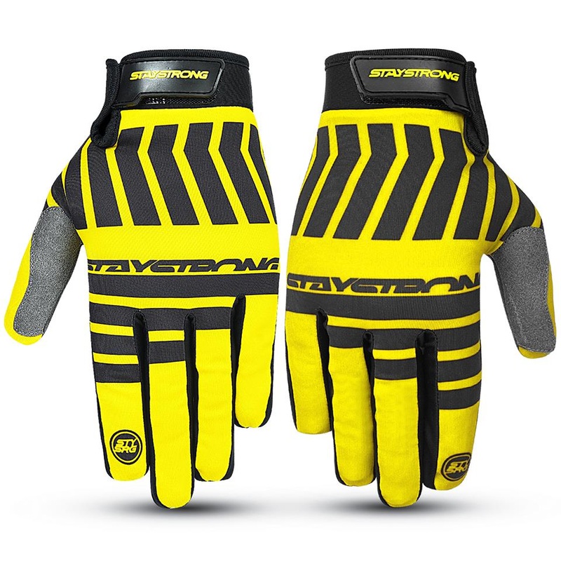 Stay Strong Chev Stripe Youth Gloves – Yellow Youth Small