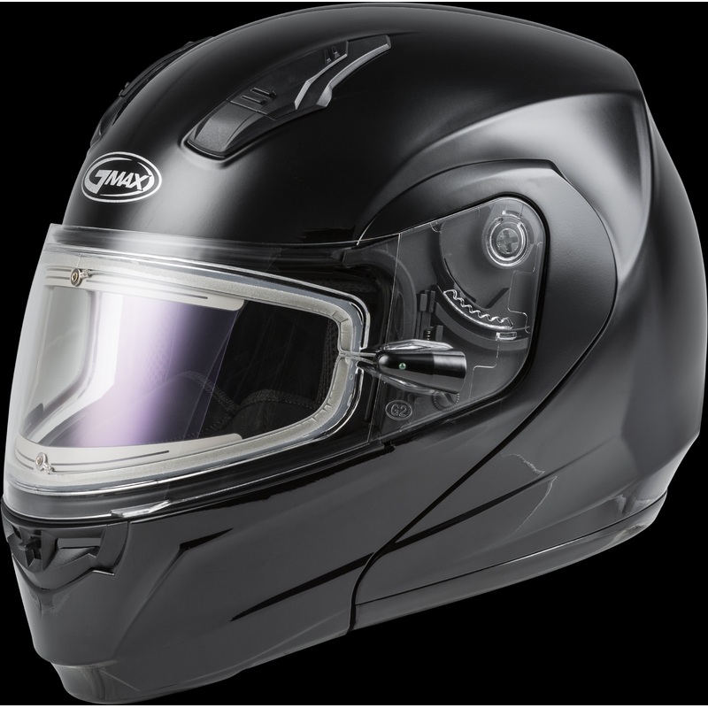 GMAX Md-04s Modular Snow Helmet W/Electric Shield Black 2x