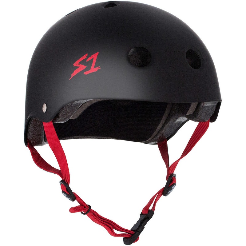 S1 Lifer Helmet – Black Matte w/ Red Straps