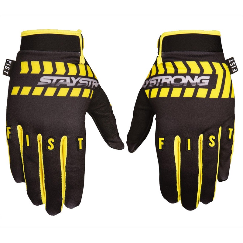 Stay Strong x Fist Chevron BMX Race Gloves-Black Adult Large