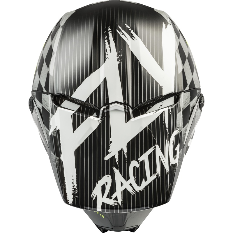 FLY RACING Youth Kinetic Sketch Helmet Black/White/Hi-Vis Ym