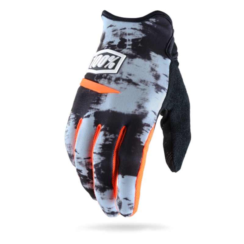 100% Ridecamp BMX Race Gloves – Grey Tiedye Adult Medium (9)