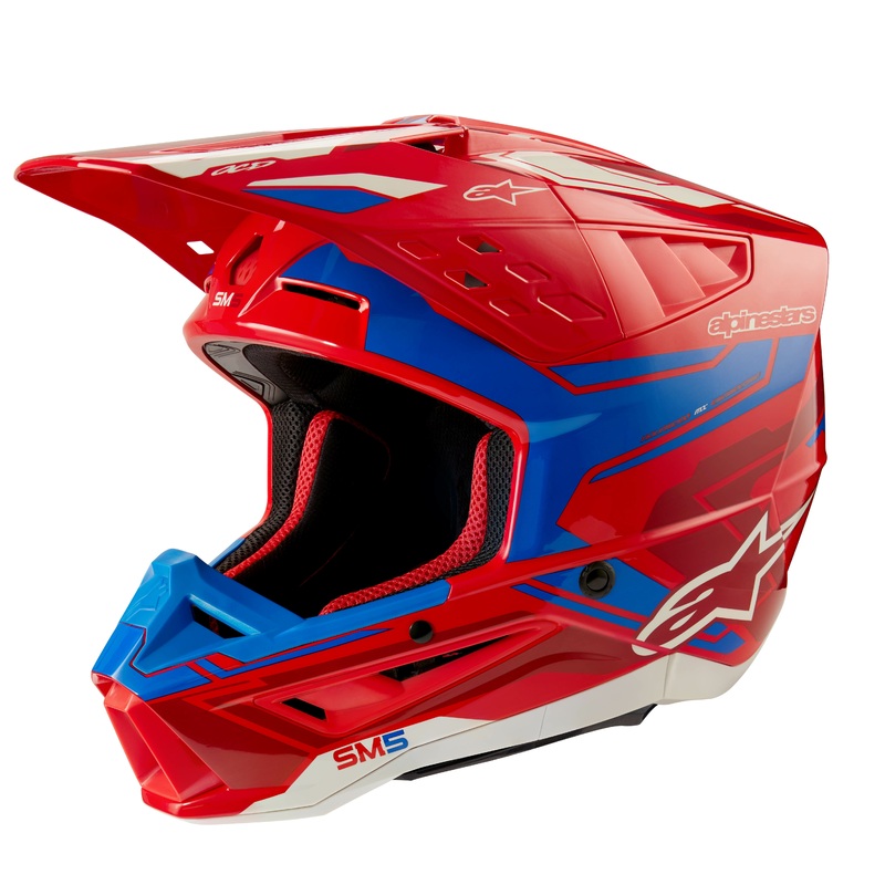 ALPINESTARS S-M5 Helmet Bright Red/Blue X-Small
