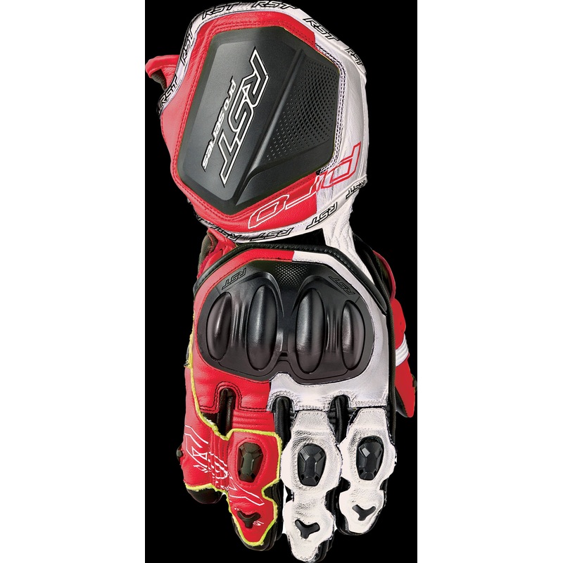 RST Pro Series Gp D3o Gloves Black/Flo Red Leather Lg Black/Fluorescent Red Large