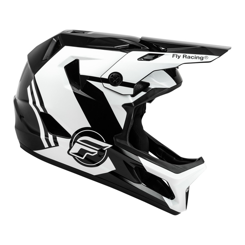 Fly Racing Rayce BMX Race Helmet-Black/White/Grey Youth Small