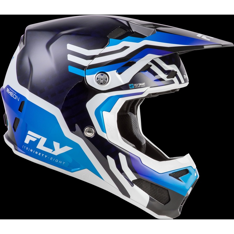 FLY RACING Formula S Carbon Byte Helmet Blue Carbon/Blue/White 2x