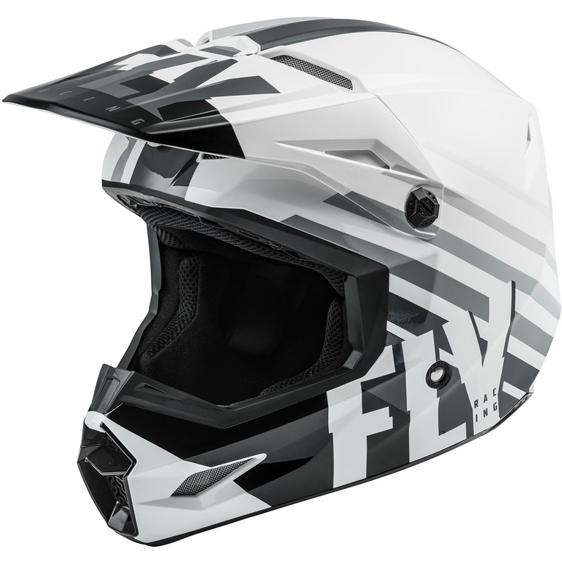 Fly Racing Kinetic Thrive BMX Race Helmet-White/Black/Gray Youth Small