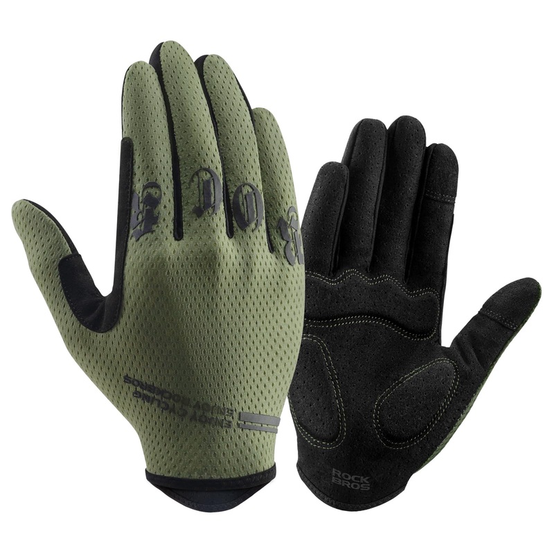 ROCKBROS Breathable Cycling Gloves for Men – Touchscreen MTB Gloves Black US M=ASIA L